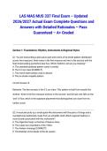 LAS MAS MUS 337 Final Exam &ndash; Updated 2026&sol;2027 Actual Exam Complete Questions and Answers with Detailed Rationales &ndash; Pass Guaranteed &ndash; A&plus; Graded