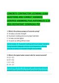 Concrete Contractor Licensing Exam&colon; Questions and Verified Answers Guide