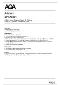 AQA A-level Spanish Paper 2  Writing &NewLine;&lpar;7692&sol;2&rpar; Updated Test Bank 2026