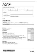 AQA AS Business Paper 2  Business 2 &lpar;7131&sol;2&rpar; Updated &NewLine;Test Bank 202