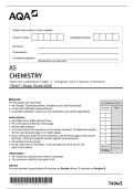 AQA AS Chemistry Paper 1  Inorganic and Physical Chemistry &NewLine;&lpar;7404&sol;1&rpar; Study Guide 2026