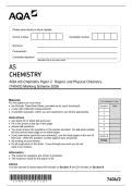 AQA AS Chemistry Paper 2  Organic and Physical Chemistry &NewLine;&lpar;7404&sol;2&rpar; Marking Scheme 2026