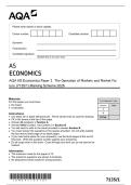 AQA AS Economics Paper 1  The Operation of Markets and Market Fai &NewLine;lure &lpar;7135&sol;1&rpar; Marking Scheme 2026