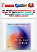 Test Bank for Introduction to Critical Care Nursing 8th Edition by Mary Lou Sole &vert; All Chapters &vert; Questions and Answers &vert; Latest Updated Version