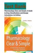 Test Bank Pharmacology Clear and Simple&colon; A Guide to Drug Classi&filig;cations and Dosage Calculations 3rd Edition Cynthia J&period; Watkins&vert;&vert; ISBN  978-0803666528&period;LATEST EDITION