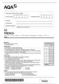 AQA AS French Paper 1  Listening&comma; Reading and  writing  &lpar; 7651&sol;1&rpar; &NewLine;2026