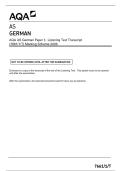 AQA AS German Paper 1  Listening Test Transcript &NewLine;&lpar;7661&sol;1&sol;T&rpar; Marking Scheme 2026