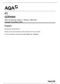 AQA AS German Paper 2  Writing  &lpar;7661&sol;2R &rpar; &NewLine;Updated Test Bank 2026