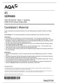 AQA AS German  Paper 3  Speaking &NewLine;&lpar;7661&sol;3T&sol;3V&rpar; Study Guide 2026