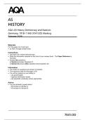 AQA AS History Democracy and Nazism&colon; &NewLine;Germany&comma; 1918&ndash;1 945 &lpar;7041&sol;2O&rpar; Marking &NewLine;Scheme 2026