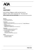 AQA AS History Religious conflict and the Church in &NewLine;England&comma; c1529&ndash;c1570  Component 2D   The break with &NewLine;Rome&comma; c1529&ndash;1547 &lpar;7041&sol;2D&rpar; 2026 