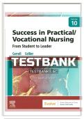 Success in Practical Vocational Nursing &lpar;10th Edition&rpar; Carroll & Collier &ndash; Test Bank &lpar;Complete Chapters 1&ndash;19&rpar; 2026