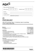 AQA AS Psychology Paper 2  Psychology in context &lpar;7181&sol;2&rpar; &NewLine;Marking Scheme 2026