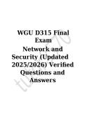 WGU D315 Network and Security Final Exam Questions and Answers Study Guide