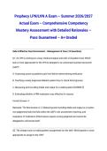 Prophecy LPN&sol;LVN A Exam &ndash; Summer 2026&sol;2027 Actual Exam &ndash; Comprehensive Competency Mastery Assessment with Detailed Rationales &ndash; Pass Guaranteed &ndash; A&plus; Graded