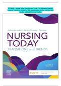 TEST BANK &vert; Nursing Today&colon; Transition and Trends 11th Edition by Zerwekh &vert; Complete Chapters 1&ndash;26 Covered With Questions And Verified Solutions With Detailed Rationales And Case Studies&period;