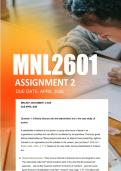 MNL2601 Assignment 2 Semester 1 ANSWERS 2026 - Due April 2026