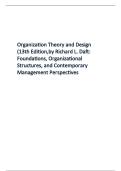 Organization Theory and Design 13th Edition Daft Study Guide Questions and Answers
