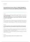 NCLEX RN EXAM A&plus; GRADE ASSURED COMPLETE SOLUTIONS AND VERIFIED ANSWERS
