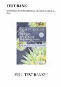 Test bank for Oral Pathology for the Dental Hygienist 7th Edition with test questions and answers graded A&plus;