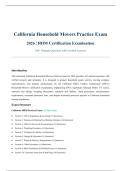 California Household Movers Practice Exam 2026 &vert; HHM Certification &vert; 160&plus; Questions with Verified Answers