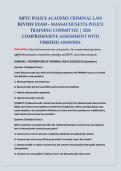 MPTC Police Academy Criminal Law Review Exam &ndash; Massachusetts Police Training Committee &vert; 2026 Comprehensive 75-Question Assessment with Verified Answers