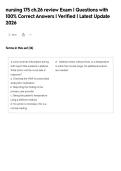 nursing 175 ch&period;26 review Exam &vert; Questions with&NewLine;100&percnt; Correct Answers &vert; Verified &vert; Latest Update&NewLine;2026