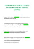 ENVIRONMENTAL OFFICER TRAINING&NewLine;EXAM QUESTIONS AND VERIFIED&NewLine;ANSWERS