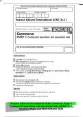Pearson Edexcel International GCSE Commerce Paper 1&NewLine;Commercial operations and associated risks &lpar;4CM1&sol;01R&rpar;&NewLine;Question Paper and Mark Scheme 2026