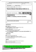 Pearson Edexcel International GCSE Commerce Paper 2&NewLine;Facilitating commercial operations &lpar;4CM1&sol;02&rpar; Question&NewLine;Paper and Mark Scheme 2026