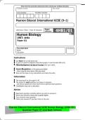 Pearson Edexcel International GCSE Human Biology &lpar;4HB1&sol;01&rpar;&NewLine;Question Paper 01 And Mark Scheme