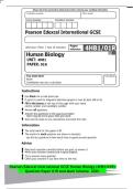 Pearson Edexcel International GCSE Human Biology &lpar;4HB1&sol;01R&rpar;&NewLine;Question Paper 01R And Mark Scheme 2026