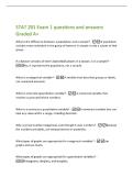 STAT 201 Exam 1 questions and answers&NewLine;Graded A&plus;