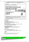 Pearson Edexcel International GCSE Mathematics A &lpar;4MA1&sol;2HR&rpar;&NewLine;Question Paper 2HR And Mark Scheme 2025