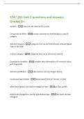 STAT 201 Unit 2 questions and answers&NewLine;Graded A&plus;