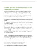 stat 201 - Practice Exam 1 Version 1 questions&NewLine;and answers Graded A&plus;