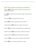 STAT 201 questions and answers Graded A&plus;
