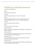 STAT201 Exam 1 Study Guide questions and&NewLine;answers Graded A&plus;