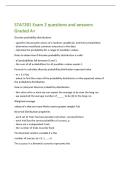 STAT201 Exam 2 questions and answers&NewLine;Graded A&plus;