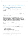Strategy and Organization in the International&NewLine;Firm questions and answers Graded A&plus;