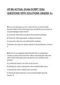 ATI RN ACTUAL EXAM SCRIPT 2026&NewLine;QUESTIONS WITH SOLUTIONS GRADED A&plus;