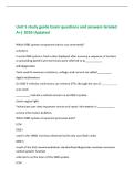 Unit 5 study guide Exam questions and answers Graded&NewLine;A&plus;&vert; 2026 Updated