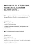 4A051 CDC URE VOL 4 CERTIFICATION&NewLine;EVALUATION 2026 ACTUAL PAPER&NewLine;SOLUTIONS GRADED A