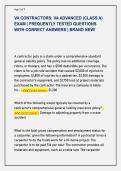 VA CONTRACTORS&colon; VA ADVANCED &lpar;CLASS A&rpar; &NewLine;EXAM &vert; FREQUENTLY TESTED QUESTIONS &NewLine;WITH CORRECT ANSWERS &vert; BRAND NEW&excl;