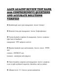 AACN AGACNP REVIEW TEST BANK&NewLine;2026 COMPREHENSIVE QUESTIONS&NewLine;AND ACCURATE SOLUTIONS&NewLine;VERIFIED