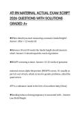 ATI RN MATERNAL ACTUAL EXAM SCRIPT&NewLine;2026 QUESTIONS WITH SOLUTIONS&NewLine;GRADED A&plus;