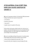 ATI RN MATERNAL EXAM SCRIPT FINAL&NewLine;PAPER 2026 SOLVED QUESTION SET&NewLine;GRADED A&plus;