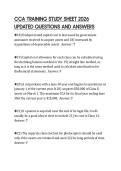 CCA TRAINING STUDY SHEET 2026&NewLine;UPDATED QUESTIONS AND ANSWERS