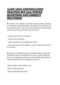 AANP ANCC CERTIFICATION&NewLine;PRACTICE SET 2026 TESTED&NewLine;QUESTIONS AND CORRECT&NewLine;SOLUTIONS