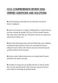 CCA COMPREHENSIVE REVIEW 2026&NewLine;VERIFIED QUESTIONS AND SOLUTIONS